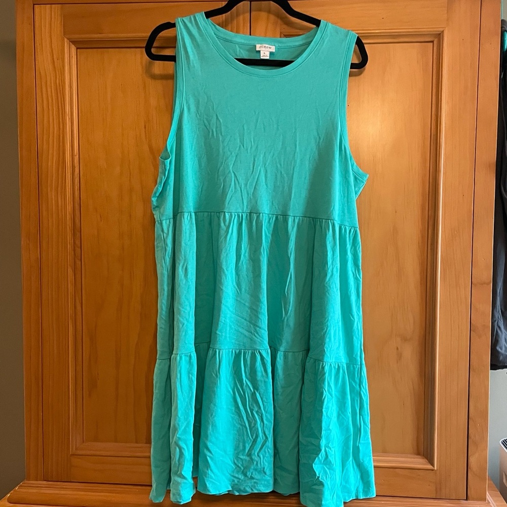 J. Crew Cotton Dress L -Teal